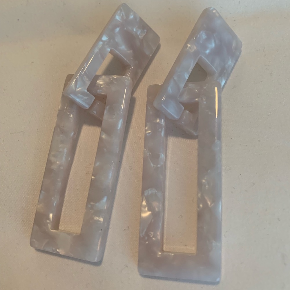 Opal/acrylic earrings